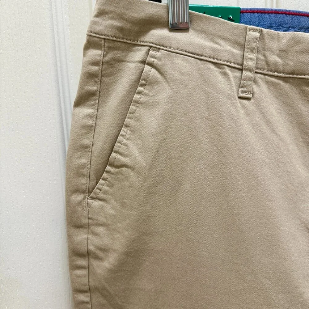 Nautica Jeans Women's Chino Pant Size 12 Khaki Stretch Relaxed Fit Ankle Length